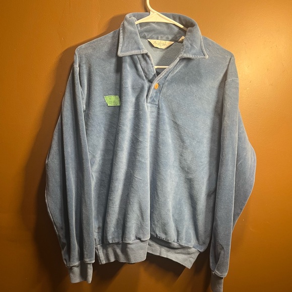 Mister Man Men's Blue Velvet Collard Shirt - Picture 2 of 4